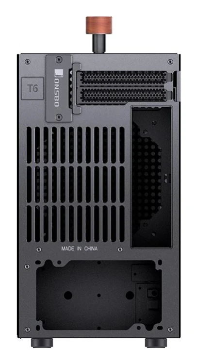 Obudowa Jonsbo T6, Mini-Tower, Mini-ITX, Tempered Glass, Holz - czarna