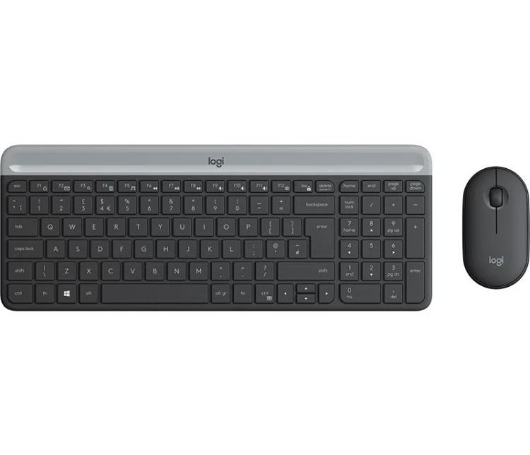 Logitech 920-009260 klawiatura Dołączona myszka Biuro RF Wireless QWERTZ Czeski Grafitowy