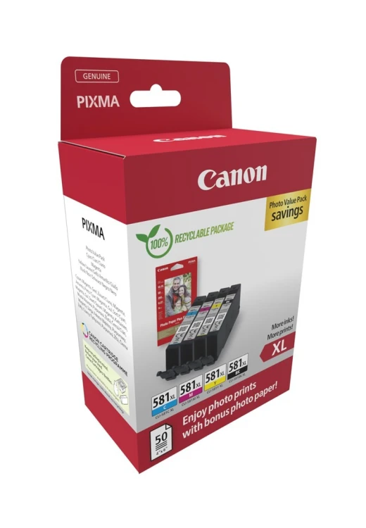 Canon 2052C006 - Zestaw tuszy XL - Cyjan, Magenta, Żółty - 8.3 ml każdy - 4 sztuki - Pakiet promocyjny zdjęć