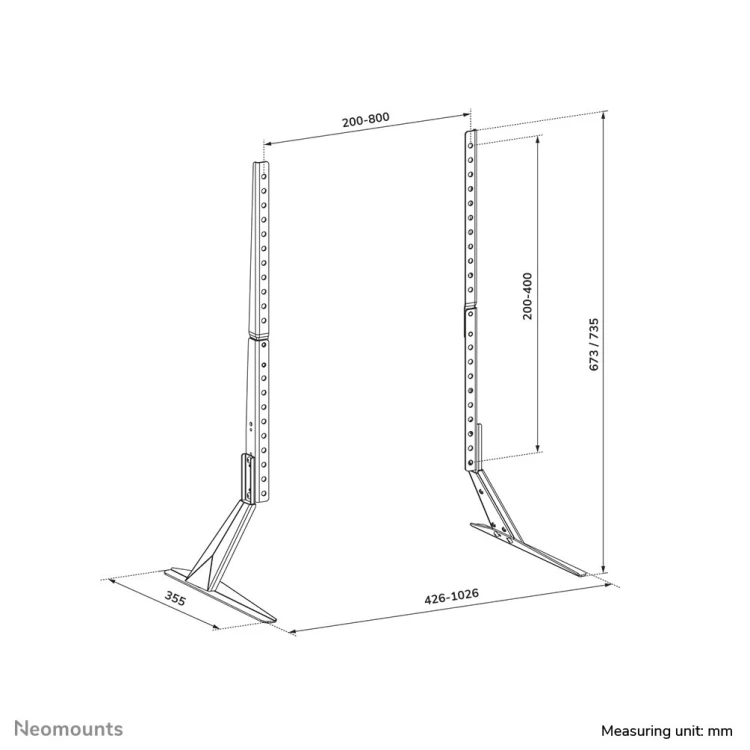 Neomounts DS45-430BL19 uchwyt do telewizorów 190,5 cm (75") Czarny