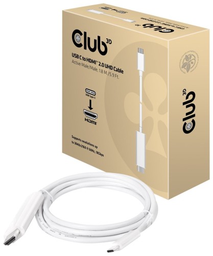 CLUB3D USB C to HDMI™ 2.0 UHD Cable Active 1.8 M./5.9 Ft.
