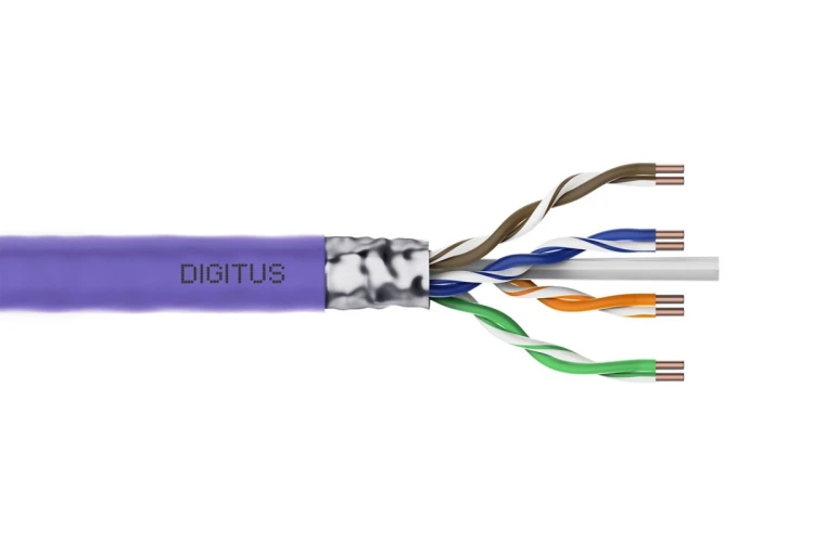 Digitus Kabel instalacyjny kat.6, F/UTP, Eca, AWG 23/1, LSOH, 305m, fioletowy, karton