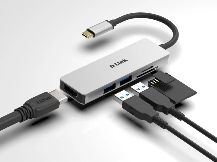 D-link- Hub USB-C-2xUSB,1xSD/microSD 1xHDMI