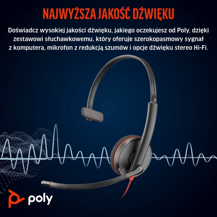 Poly Blackwire 3210 Monaural USB-C Headset +USB-C/A Adapter