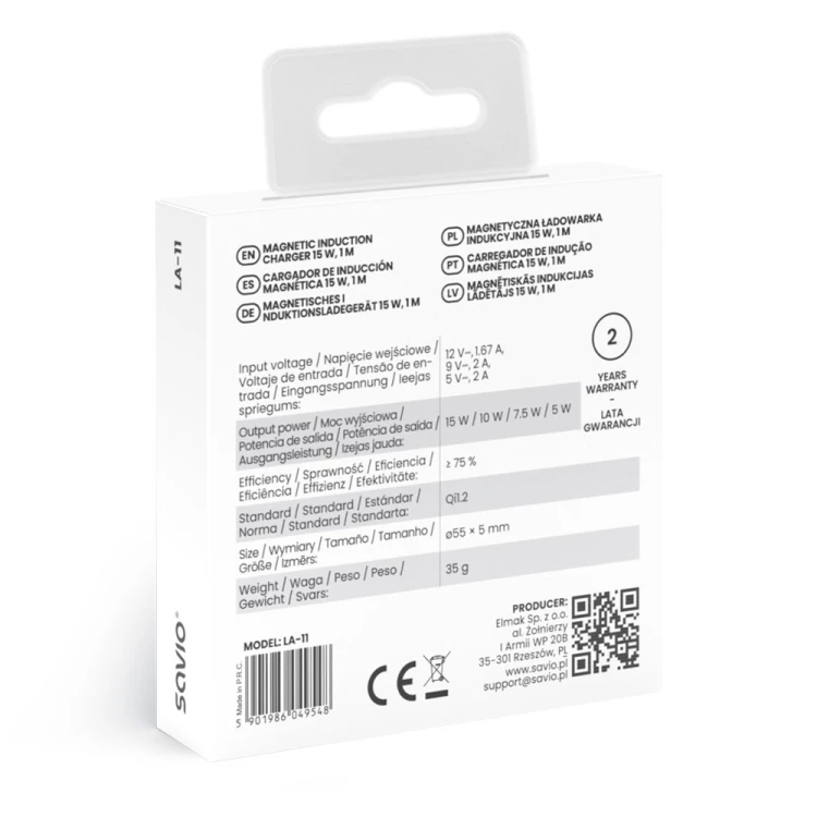 SAVIO ŁADOWARKA INDUKCYJNA 15W 1M LA-11