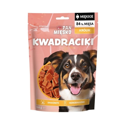 Pan Mięsko Przysmak dla psa Kwadraciki Królik 100g