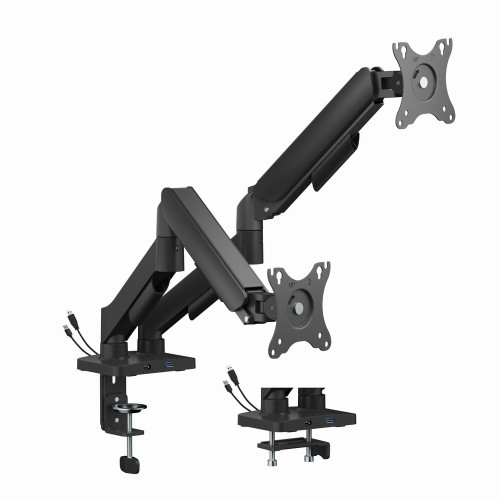 GEMBIRD BIURKOWE RAMIĘ NA DWA MONITORY Z PORTAMI USB (REGULOWANE), OD 17" DO 32", OBCIĄŻENIE DO 9 KG