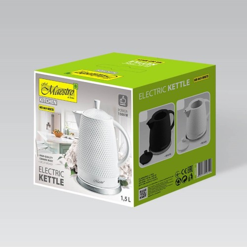 Czajnik elektryczny ceramiczny 1,5L 1500W MR-069-WHITE MAESTRO