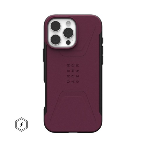 UAG Civilian Magsafe - obudowa ochronna do iPhone 16 Pro Max kompatybilna z MagSafe (bordeaux)