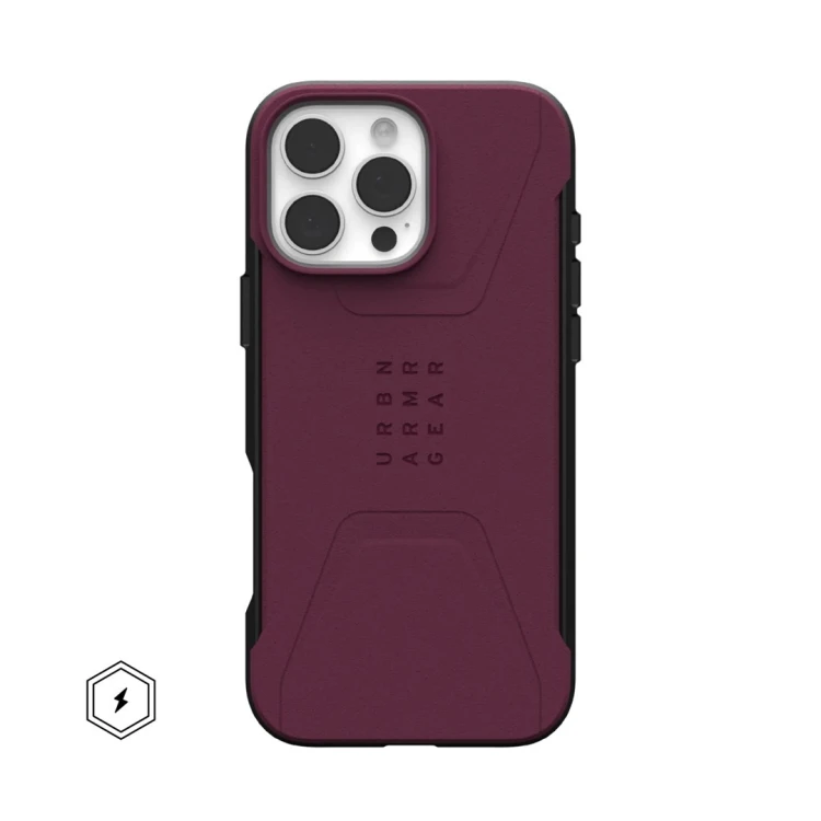 UAG Civilian Magsafe - obudowa ochronna do iPhone 16 Pro Max kompatybilna z MagSafe (bordeaux)