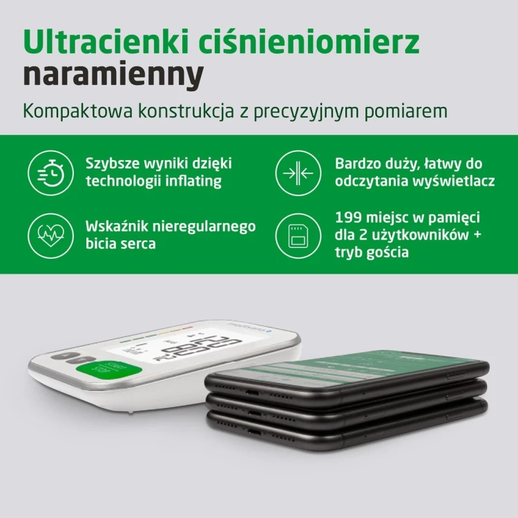 Ciśnieniomierz naramienny Medisana BU 572 do 2 użytkowników | obliczanie średniej | 94 x 131 x 32 mm | biały