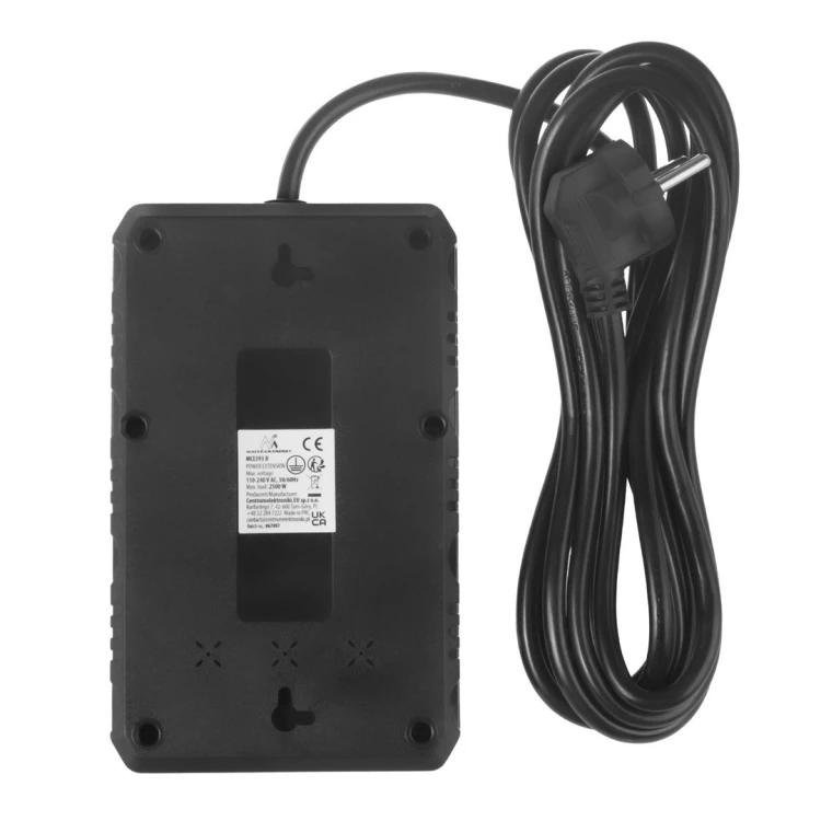 MACLEAN LISTWA ZASILAJĄCA, PRZEDŁUŻACZ 4 GNIAZDA + 3XUSB, 110-240V AC 50/60HZ, 2.1A MAX 2500W, 3M, CZARNA, MCE393 B