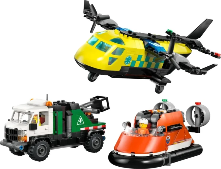 LEGO City 60505 - Zestaw z samolotem, ciężarówką serwisową i poduszkowcem