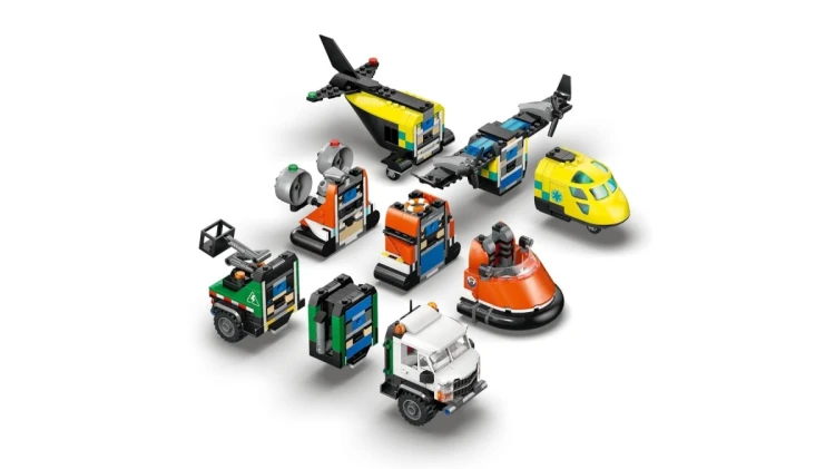 LEGO City 60505 - Zestaw z samolotem, ciężarówką serwisową i poduszkowcem