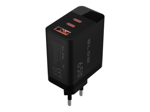 BLOW ŁADOWARKA SIECIOWA LCD GNIAZDO USB + USB-CX2 PD 65W GAN CZARNA WATOMIERZ