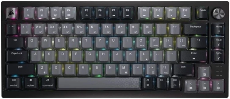 Corsair K65 PLUS WIRELESS 75 % RGB klawiatura Gaming RF Bezprzewodowy + USB QWERTY Angielski Czarny