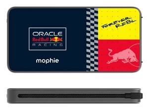 Powerbank Mophie Powerstation Plus 10K Red Bull Racing - powerbank 10000mAh, zintegrowany kabel USB-C oraz lightning (1x port USB-C)