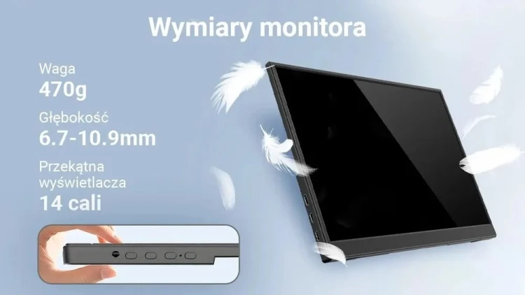 Extralink SMART LIFE 14 PORTABLE MONITOR IPS FHD S15 FOR LAPTOPS & PHONES & CONSOLES USB-C/MICRO-HDMI