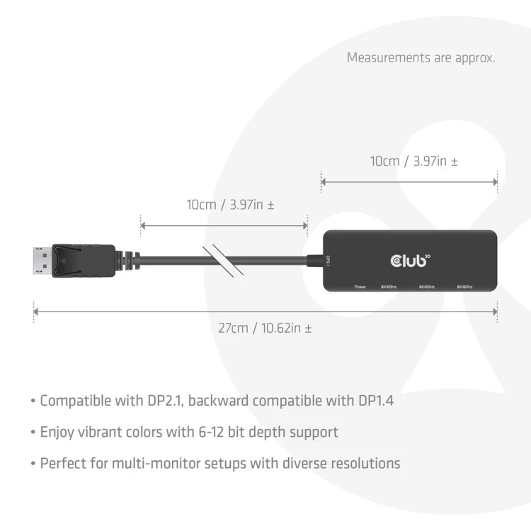 Adapter I/O DP do HDMI potrójny CSV-7330 CLUB3D