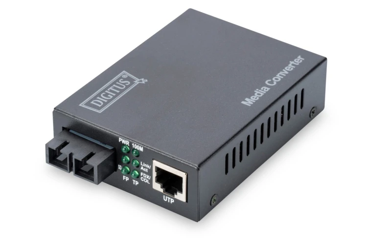 Digitus Media konwerter RJ45 10/100Base-TX na SC duplex 100Base-FX, Tx/Rx 1310nm, 20 km