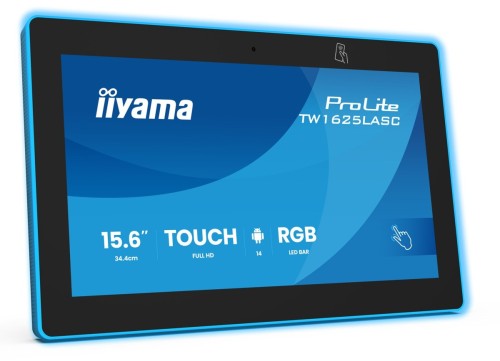 iiyama TW1625LASC-B3PNR wyświetlacz do sal konferencyjnych. 39,6 cm (15.6") 1920 x 1080 px LED Wi-Fi 6 (802.11ax), Wi-Fi 5 (802.11ac), Wi-Fi 4 (802.11