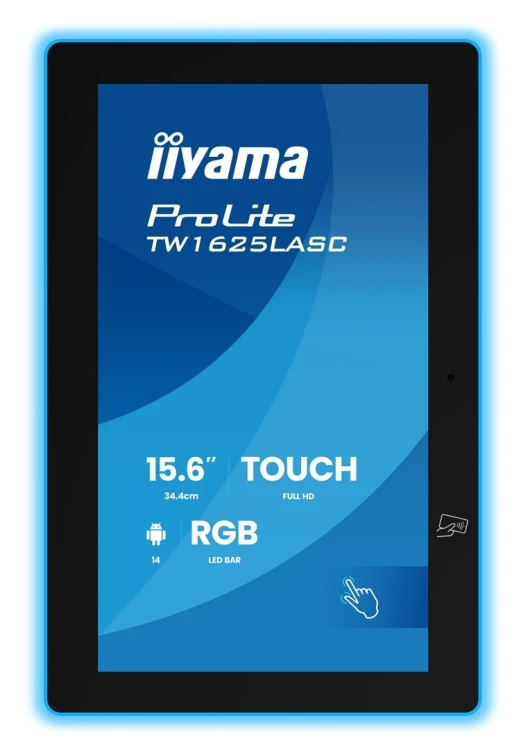 iiyama TW1625LASC-B3PNR wyświetlacz do sal konferencyjnych. 39,6 cm (15.6") 1920 x 1080 px LED Wi-Fi 6 (802.11ax), Wi-Fi 5 (802.11ac), Wi-Fi 4 (802.11