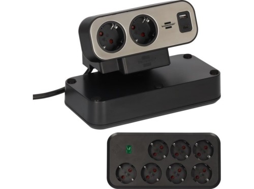 Listwa zasilająca Brennenstuhl Estilo Duplex z ochroną przeciwprzepięciową, 1x USB C, 9x gniazda