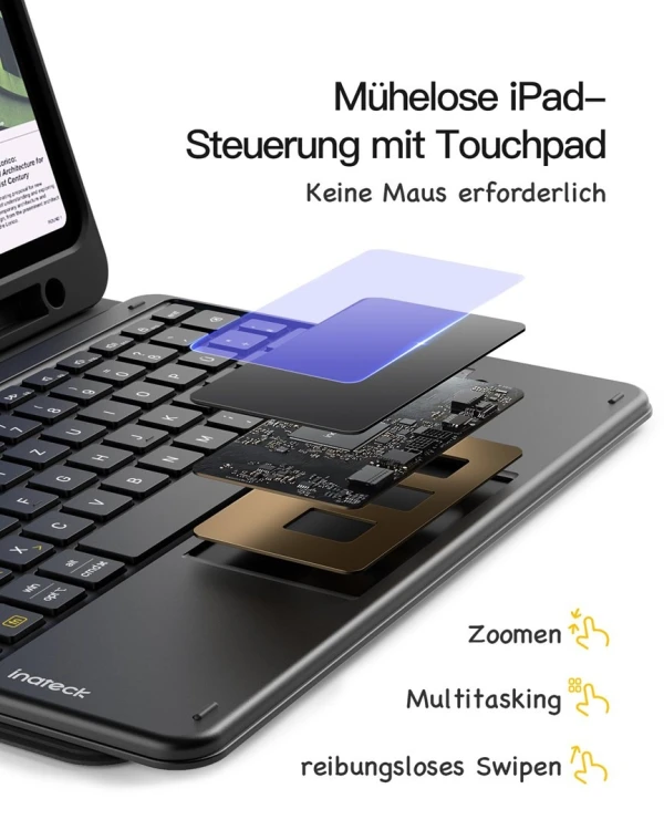Inateck KB002_BLACK klawiatura do urządzeń mobilnych QWERTZ Bluetooth Czarny
