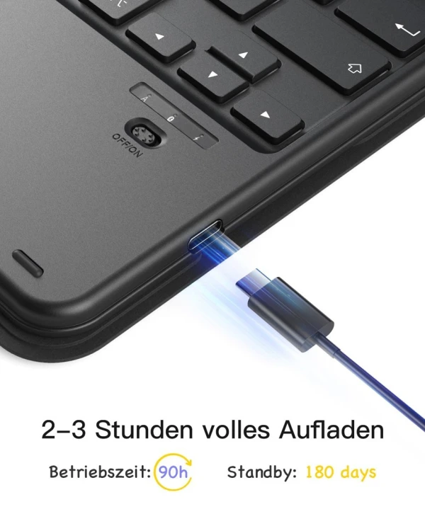 Inateck KB002_BLACK klawiatura do urządzeń mobilnych QWERTZ Bluetooth Czarny