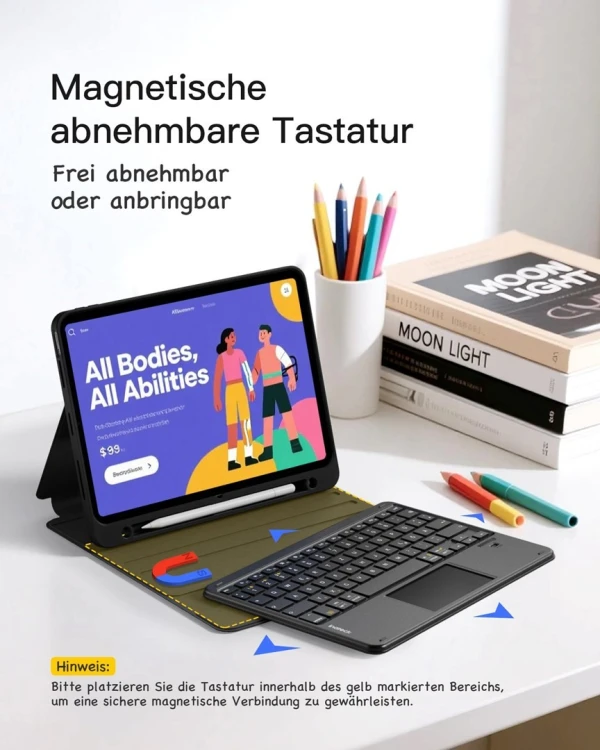 Inateck KB002_BLACK klawiatura do urządzeń mobilnych QWERTZ Bluetooth Czarny