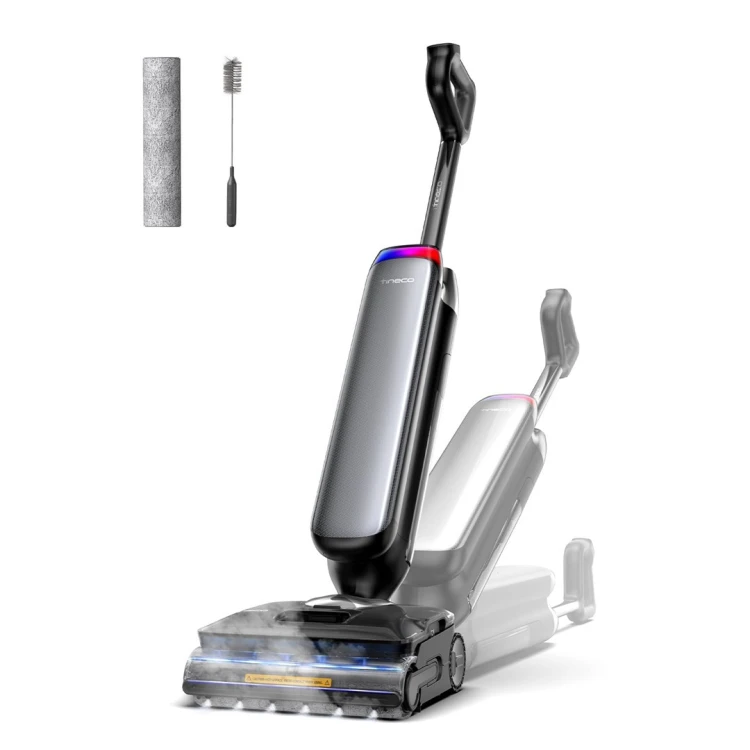 Tineco Floor One S9 Artist Steam Pro Odkurzacz pionowy Bateria Suchy i Mokry Bez worka Czarny, Srebrny
