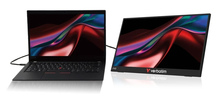 Verbatim Portable 15.6" FHD Touch Monitor LIGHT Przenośny monitor Czarny 39,6 cm (15.6") LCD 1920 x 1080 px