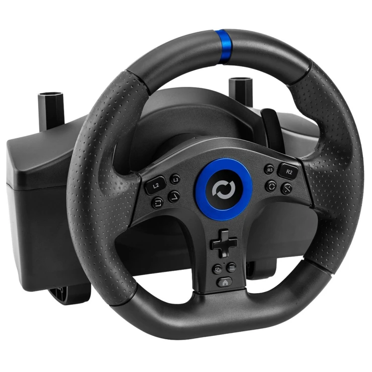 Blade BL7002 kontroler gier Czarny, Niebieski USB Kierownica + pedały + dźwignia zmiany biegów PC, PlayStation 5