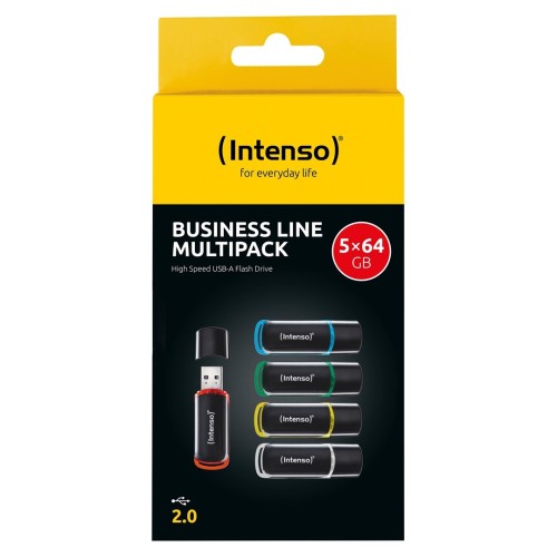 Intenso 3511595 pamięć USB 64 GB USB Typu-A 2.0 Czarny, Czerwony, Zielony, Przezroczysty, Żółty, Niebieski