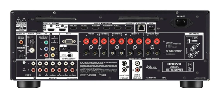ONKYO TX-NR7100 7.2 kan. Kompatybilność 3D Czarny