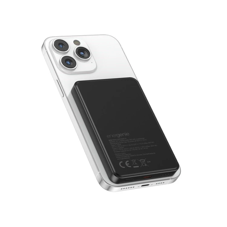 GEMBIRD POWERBANK Z ŁADOWANIEM BEPRZEWODOWYM 15W 5000MAH, CZARNY