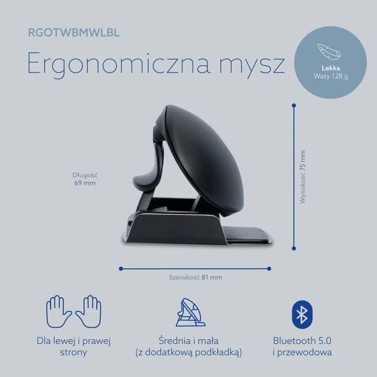 Ergonomiczna mysz R-Go Ambidextrous Twis