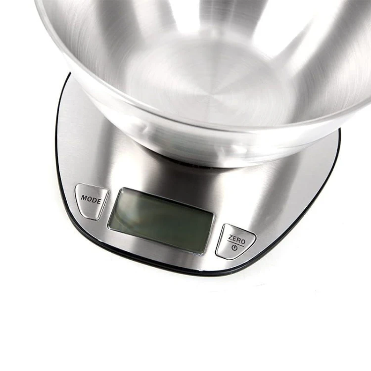 ELDOM WAGA KUCHENNA ELEKTRONICZNA WK320S RENA DOKŁADNOSĆ 1 G WAŻY DO 5 KG WYŚWIETLACZ LED STALOWA Z MISKĄ