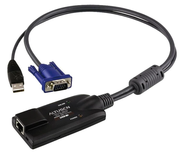 ATEN KA7570-AX kabel KVM Czarny, Niebieski, Metaliczny