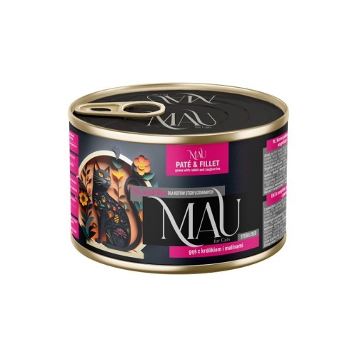 MAU P&F gęś z królikiem i malinami - kar.dla kota steryliz. 185g