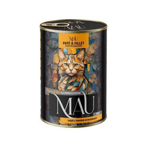 MAU P&F  indyk z masłem orzechowym - kar.dla kota 400g