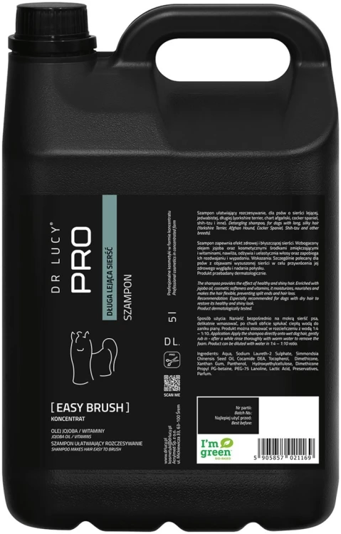 Szampon ułatwiający rozczesywanie dla psów o długiej lejącej sierści Dr Lucy Pro Easy Brush Z - 5 l