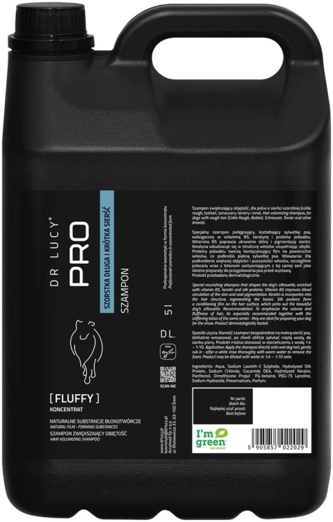 Szampon zwiększający objętość dla psów o szorstkiej sierści Dr Lucy Pro Fluffy - 5 l