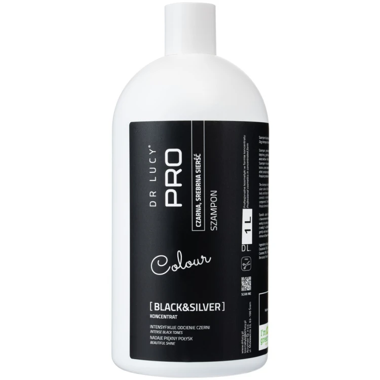Szampon poprawiający kolor dla psów o czarnej i srebrnej sierści Dr Lucy Pro Black&Silver - 1 l