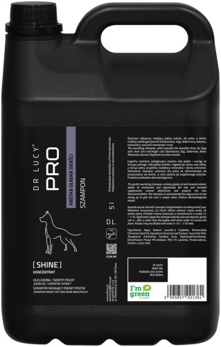 Szampon odżywczy dla psów o krótkiej gładkiej sierści Dr Lucy Pro Shine - 5 l