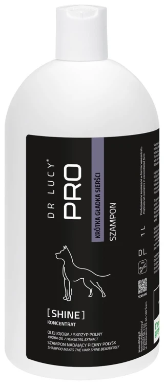 Szampon odżywczy dla psów o krótkiej gładkiej sierści Dr Lucy Pro Shine - 1 l