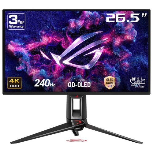 ASUS ROG Swift OLED PG27UCDM gaming monitor ? 27-inch (26.5-inch viewable) 4K QD-OLED panel, 240Hz, 0.03ms (GTG), OLED Anti-Flicker 2.0, custom heatsi