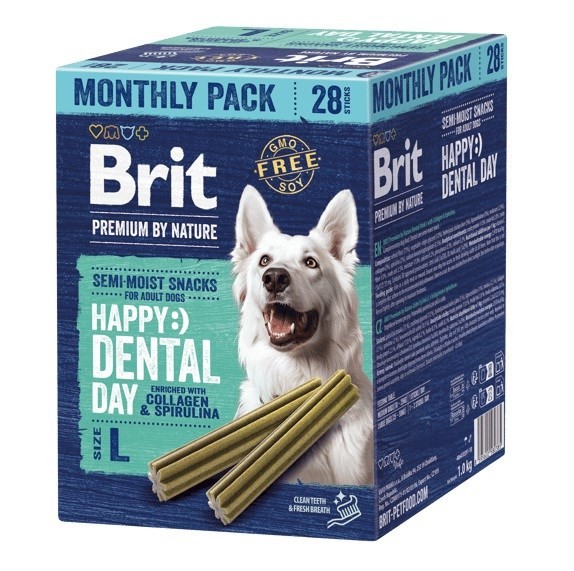 Brit Premium by nature semi-moist snacks for adult dogs Denstal Snack L 28szt