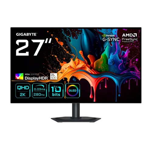 GIGABYTE MO27Q28G monitor komputerowy 68,6 cm (27") 2560 x 1440 px Quad HD OLED Czarny