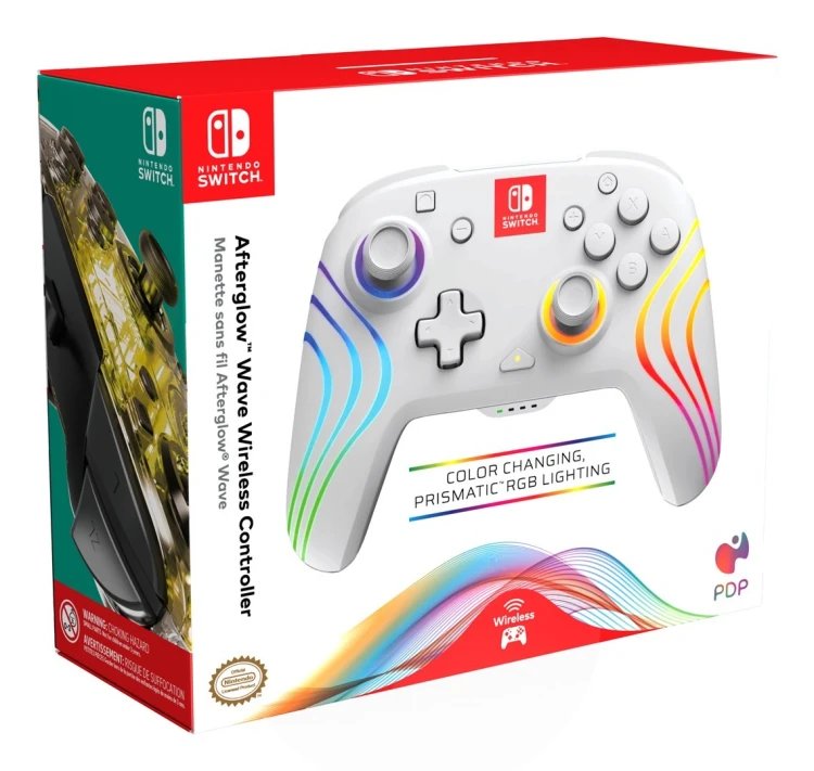 PDP Afterglow Wave Biały Gamepad Analogowa/Cyfrowa Nintendo Switch, Nintendo Switch OLED